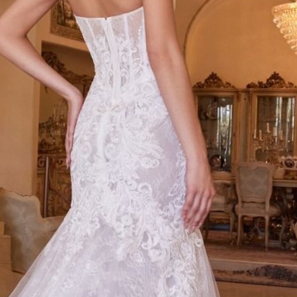 NEW WHITE WEDDING BRIDAL Sweetheart Neck Mermaid Shape Prom Dress CD928 - Picture 10 of 10